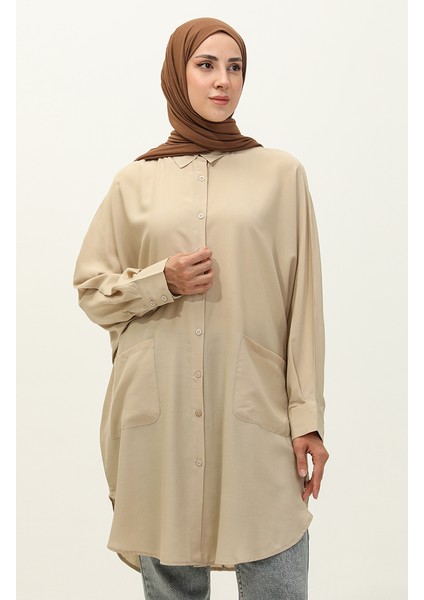Cepli Viskon Tunik 6480-17 Bej