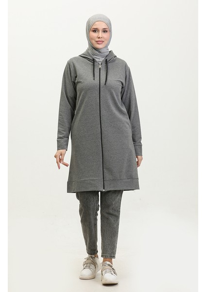 Kapüşonlu Sweatshirt 24003-03 Gri fiyatları