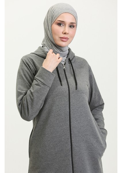 Kapüşonlu Sweatshirt 24003-03 Gri modelleri