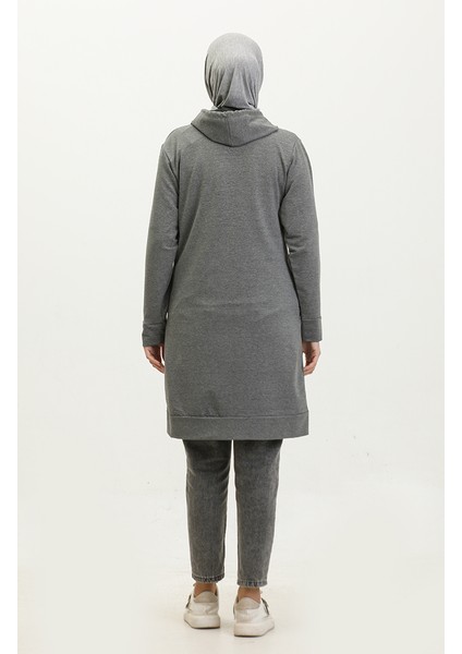 Kapüşonlu Sweatshirt 24003-03 Gri indirimleri
