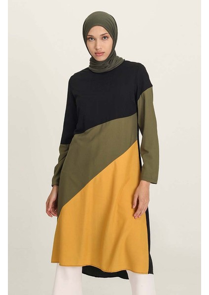 Üç Parçalı Viskon Tunik 6447-01 Siyah