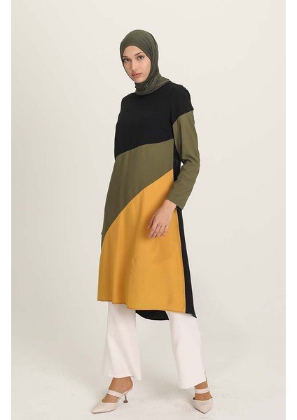 Üç Parçalı Viskon Tunik 6447-01 Siyah modelleri