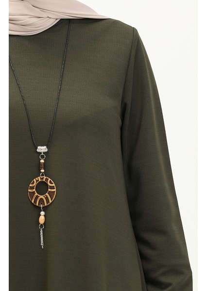 Kolyeli Tunik 2323-03 Haki