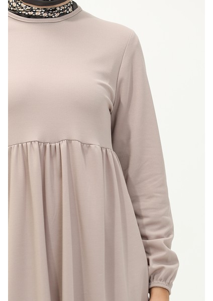 Büzgülü Tunik 7272-02 Bej