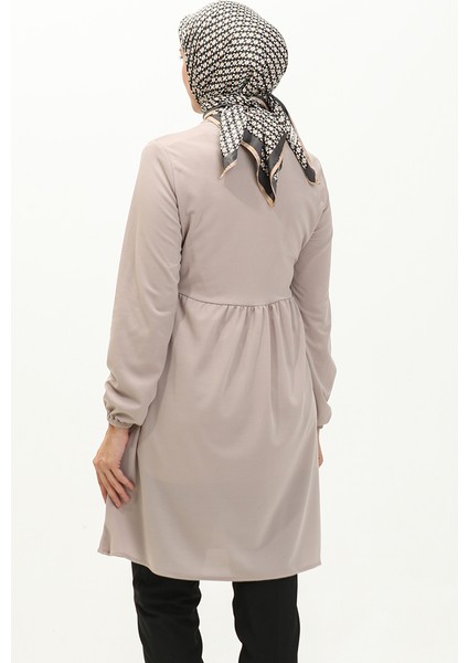 Büzgülü Tunik 7272-02 Bej