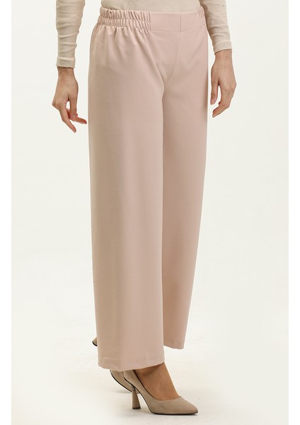 Beli Lastikli Bol Paça Pantolon 2951B-03 Bej