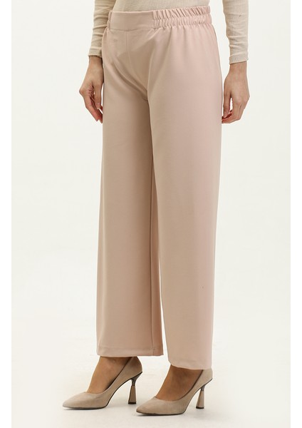 Beli Lastikli Bol Paça Pantolon 2951B-03 Bej