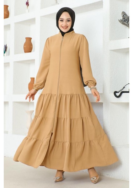 Eteği Katlı Jessica Krep Ferace 0031-06 Vizon