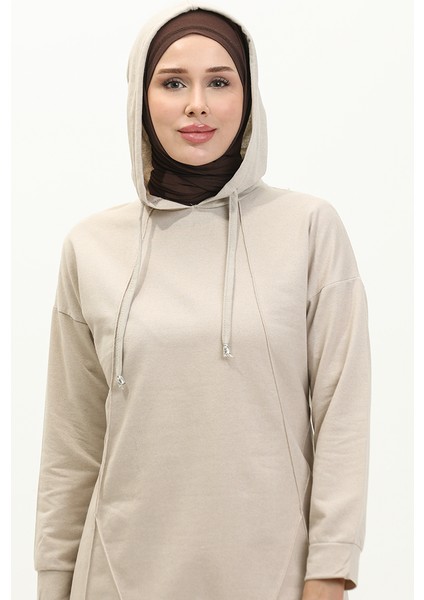 Çıma Detaylı Eşofman Takım 3039-07 Bej