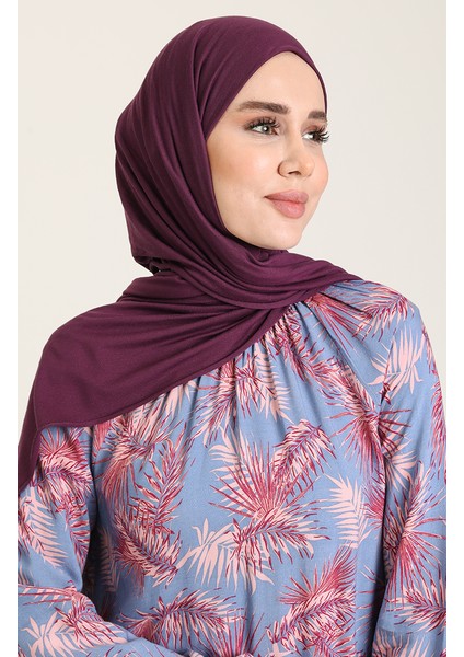 Kolu ve Yakası Büzgülü Viskon Elbise 3357-04 Indigo