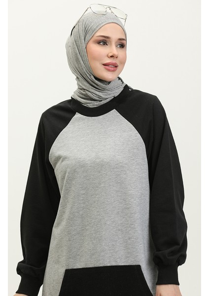 Ikili Eşofman Takım 23119-01 Gri Siyah