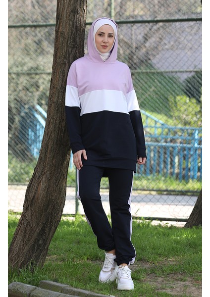 Ikili Eşofman Takım 24001-08 Lila Lacivert