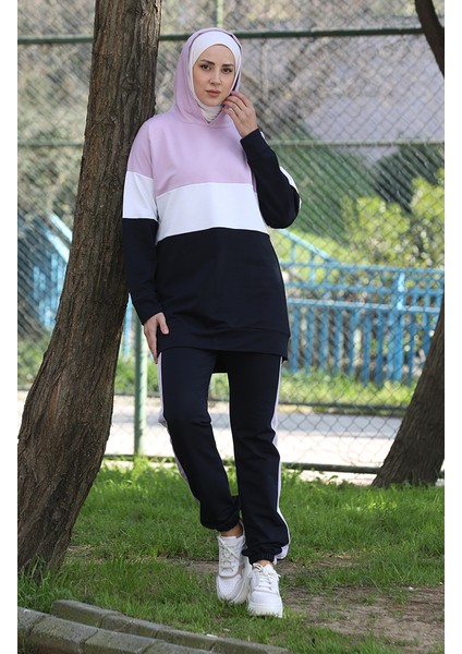 Ikili Eşofman Takım 24001-08 Lila Lacivert modelleri