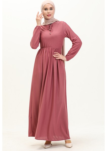 Beli Büzgülü Elbise 0575-10 Gül Kurusu fiyatları