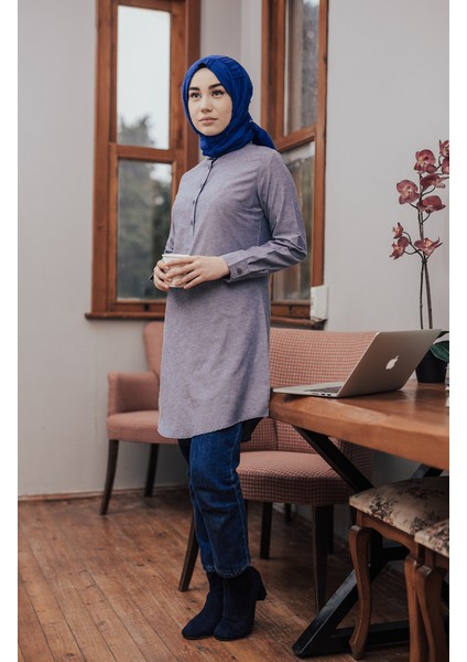 Hakim Yaka Tunik 6474-06 Lacivert