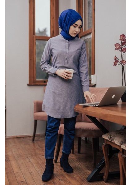Hakim Yaka Tunik 6474-06 Lacivert
