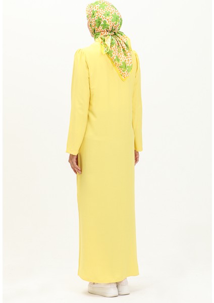 Kravat Yaka Düğmeli Elbise 5111-04 Sarı indirimleri