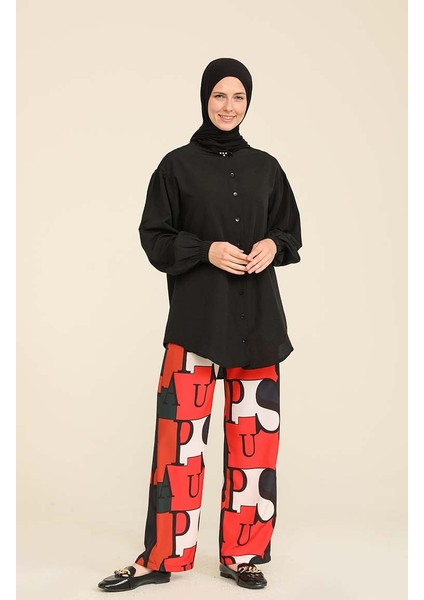 Krep Emprime Pantolon 6567-01 Zümrüt Yeşili