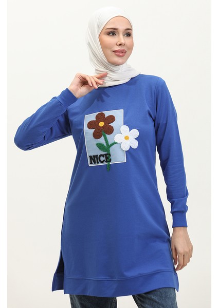 Papatya Nakışlı Tunik 9116-04 Saks