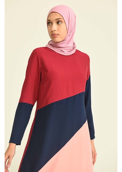 Üç Parçalı Viskon Tunik 6447-05 Bordo fiyatları