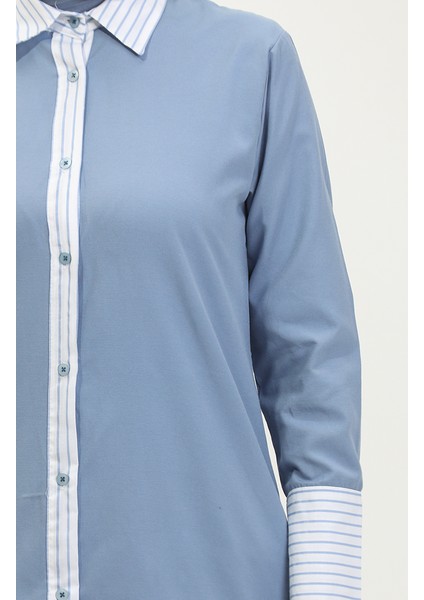 Çizgili Garnili Tunik 4823-08 Indigo fırsatları