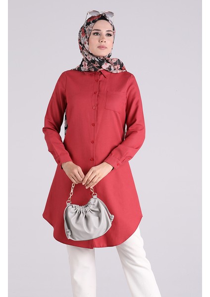 Cepli Düğmeli Tunik 6472-10 Koyu Soğan Kabuğu