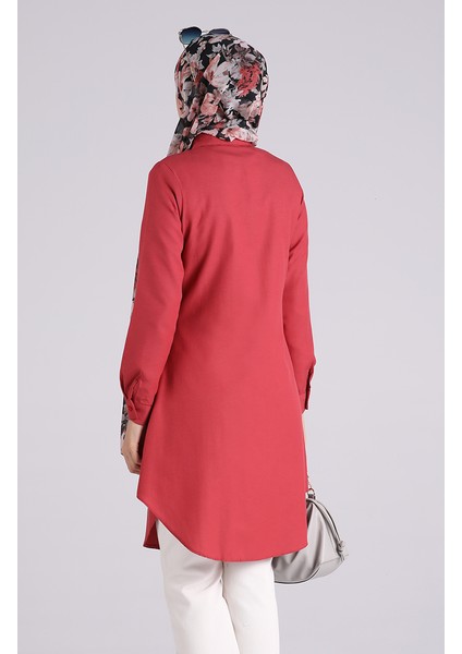 Cepli Düğmeli Tunik 6472-10 Koyu Soğan Kabuğu