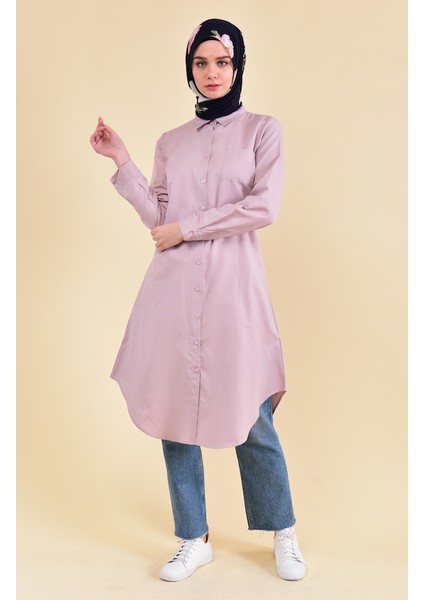 Cepli Düğmeli Tunik 6472-11 Pudra fiyatları