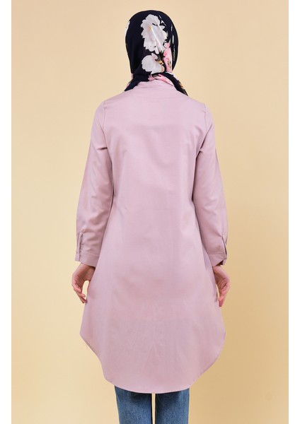 Cepli Düğmeli Tunik 6472-11 Pudra modelleri