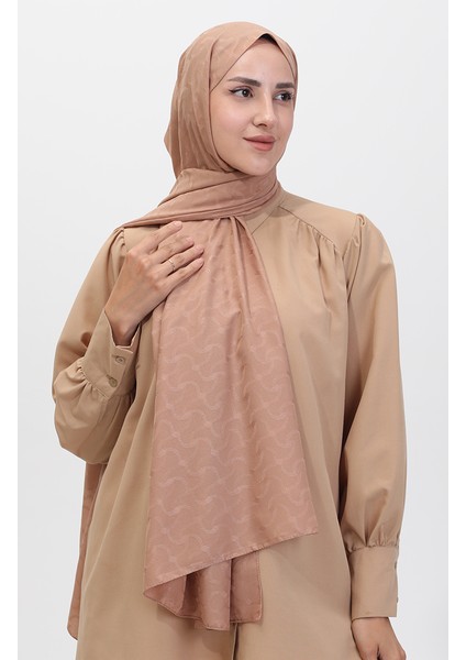 Madame Mary Sarmaşık Jakar Şal 19088-18 Sütlü Kahve