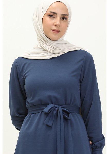 Kuşaklı Tunik Pantolon Ikili Takım 0690-11 Indigo modelleri
