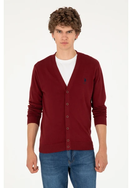 U.S. Polo Assn. Erkek Bordo Triko Hırka 50293531-VR014