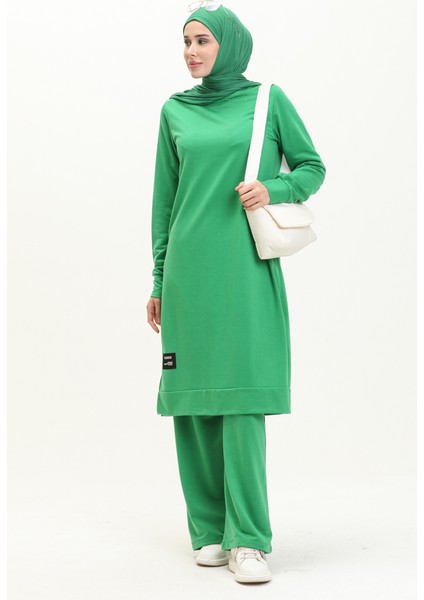 Iki Ip Tunik Pantolon Ikili Takım 0044-09 Yeşil
