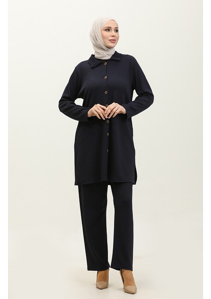 Asya Tunik Pantolon Ikili Takım 2611-02 Lacivert