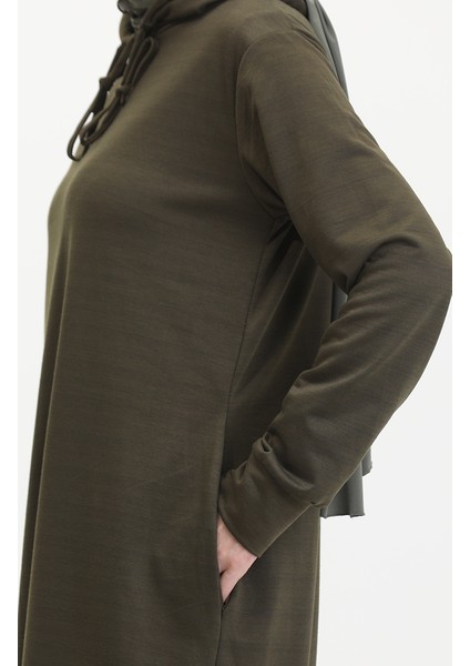 Iki Iplik Kapüşonlu Spor Elbise 0190-23 Koyu Haki modelleri