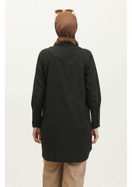 Düğmeli Tunik 4820-05 Siyah
