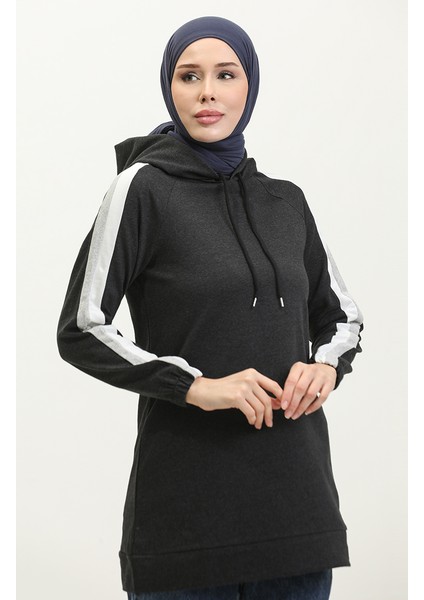 Kapüşonlu Sweatshirt 23075-02 Antrasit