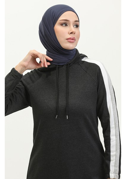 Kapüşonlu Sweatshirt 23075-02 Antrasit modelleri