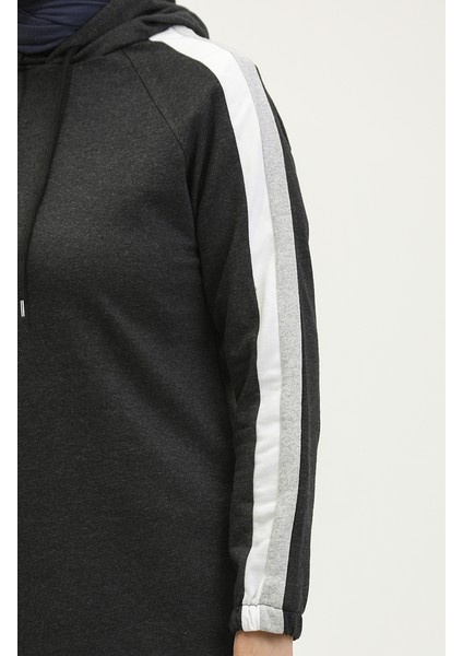 Kapüşonlu Sweatshirt 23075-02 Antrasit fırsatları