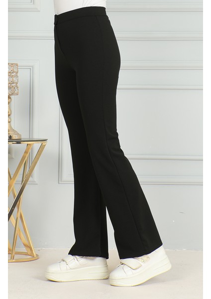 Ispanyol Paça Pantolon 7094-01 Siyah