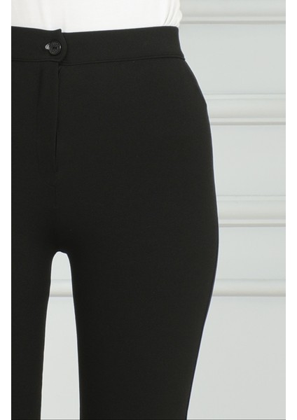 Ispanyol Paça Pantolon 7094-01 Siyah