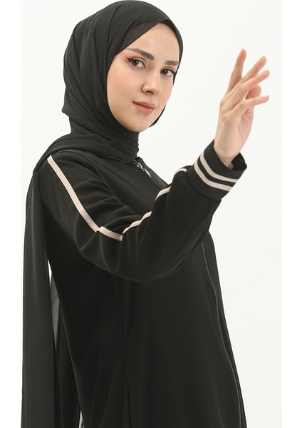 Fermuarlı Ferace 5043-02 Siyah modelleri