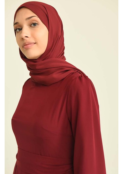 Büzgülü Abiye Elbise 5712-04 Bordo