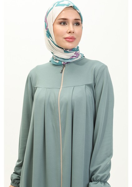 Robalı Fermuarlı Ferace 0702-09 Mint Yeşili modelleri