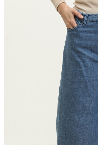 Bol Paça Kot Pantolon 30091-03 Kot Mavi modelleri