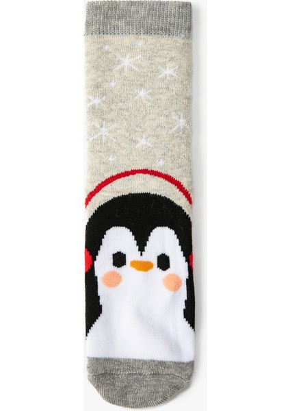 Havlu Çorap Penguen Desenli
