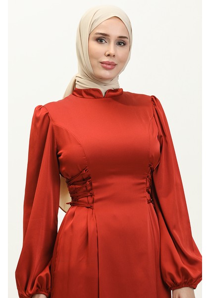 Yandan Bağlamalı Abiye Elbise 6156-08 Bordo modelleri