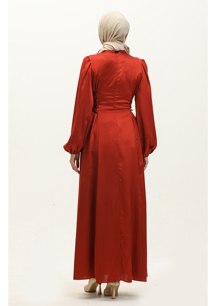 Yandan Bağlamalı Abiye Elbise 6156-08 Bordo indirimleri