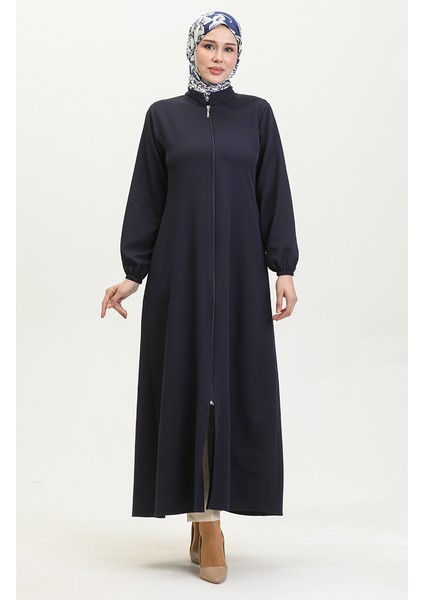 Kol Ucu Lastikli Fermuarlı Düz Ferace 1013-03 Lacivert fiyatları