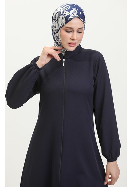 Kol Ucu Lastikli Fermuarlı Düz Ferace 1013-03 Lacivert fırsatları